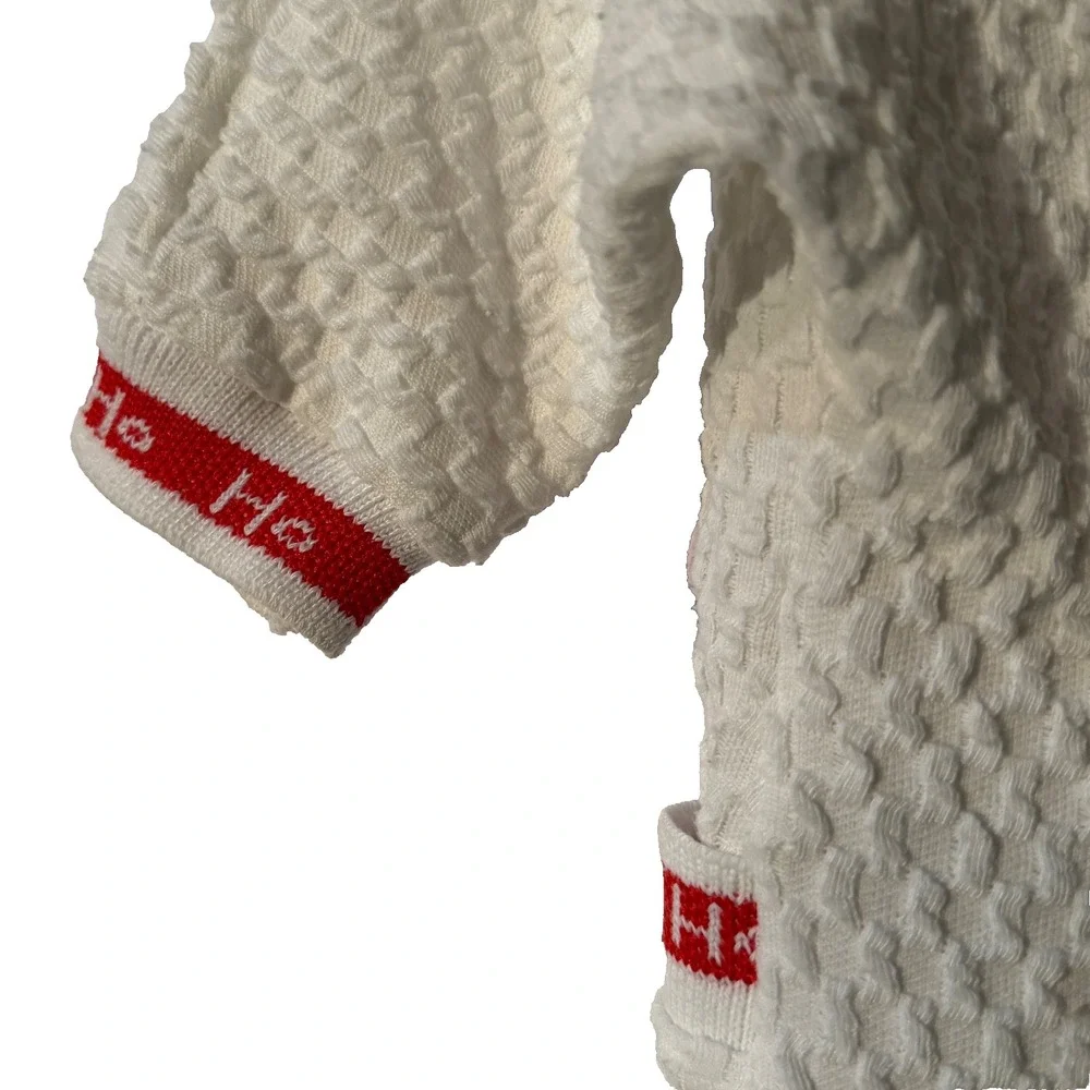 Vtg EUC Carter's Santa Bear Ho Ho Waffle Knit Snap Button Sleeper  M (12–17 lbs)